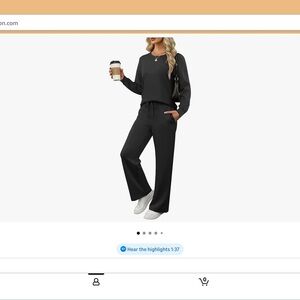 Women's Black Lounge Set